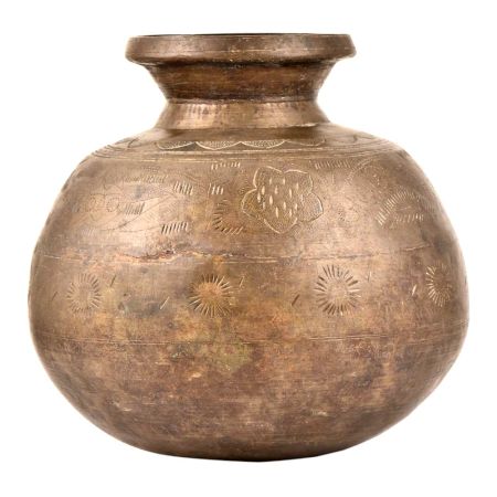 Unique Hand Made Brass Rustic Tribal Water Storage Pot