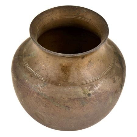 Simple  Hand Made Brass Rustic Tribal Water Storage Pot