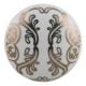 Golden Floral Pattern Flat Ceramic Cabinet Knob