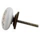 Golden Floral Pattern Flat Ceramic Cabinet Knob