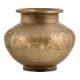Delicate Engravings With Wild Animals Traditional Brass Pot