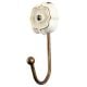 Cream Solid Gold Line Ceramic  Hook In Antique Fitting