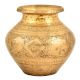 Peacock Engraved India Traditional Home Decoratiion Brass Pot