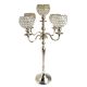 5 Light Candle Stand In Silver & White