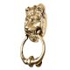 Golden Brass Lion Head Door Knocker Ring