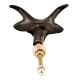Brass Steer Head With Horns Drawer Knob And Patina