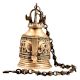 Hand Crafted Brass Engraved Elephant Mandir Hanging Bell