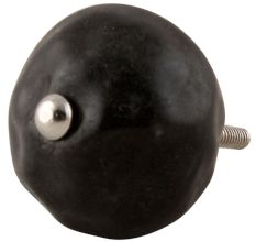 Solid Black Round Ceramic Knobs