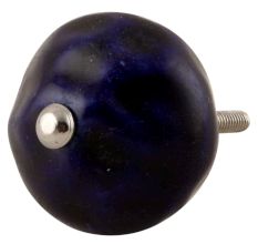Solid Navy Blue Round Knobs