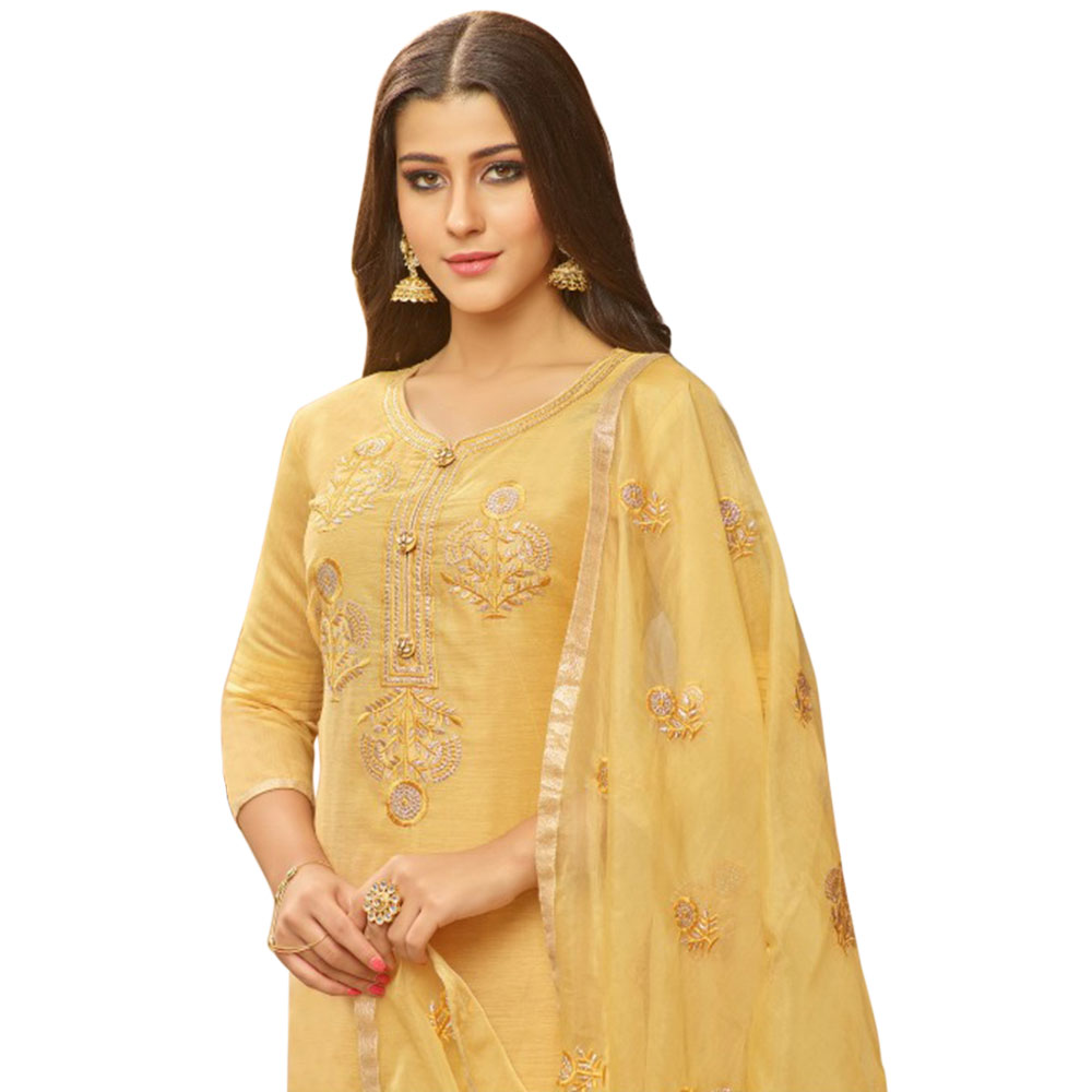 yellow colour ka plazo suit