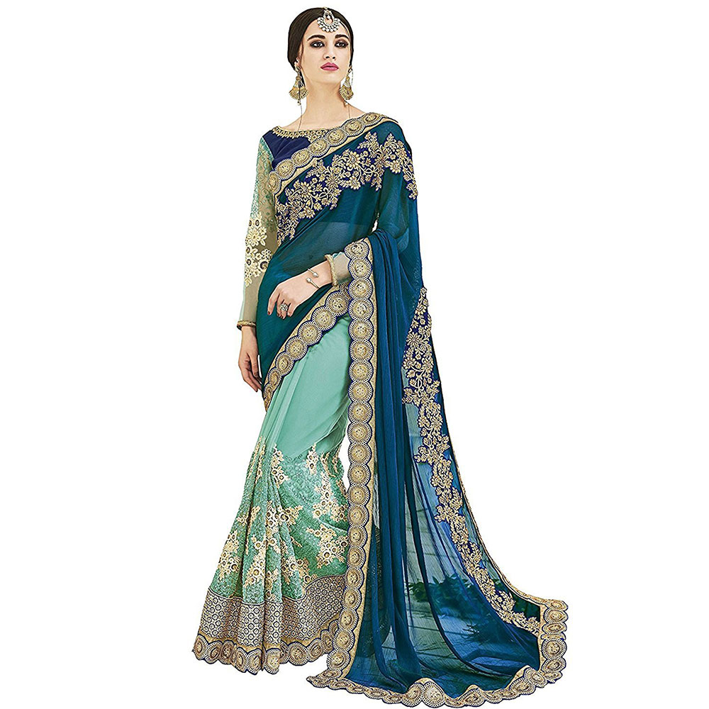 net georgette saree