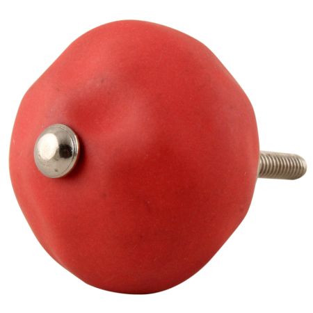 Red Round Solid Knob