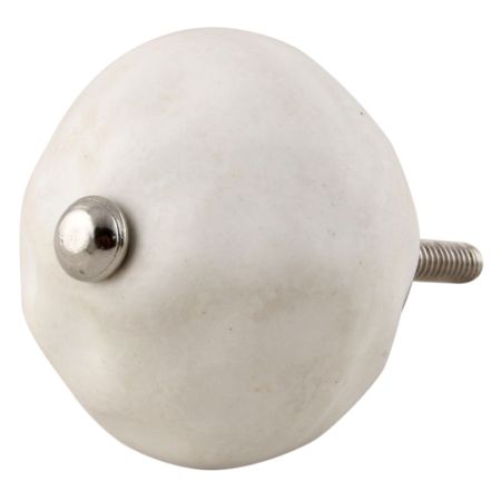 White Round Solid Knob