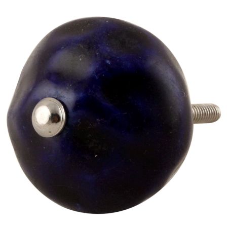 Solid Navy Blue Round Knobs
