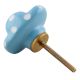 Turquoise Polka Elephant Face Knob