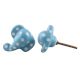 Turquoise Polka Elephant Face Knob