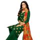 Bottle Green  Dress Material  In Jam Silk Kurta Cotton Bottom And Matching Maslin Dupatta