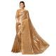Golden Lycra Embroidery Saree with Blouse Piece