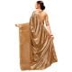 Golden Lycra Embroidery Saree with Blouse Piece