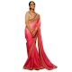 Cotton Silk Saree With Blouse Piece (Pink)
