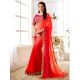 Red Golden Border  Rangoli Silk Saree with Heavy Embroidery Blouse