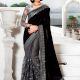 Fancy Indian Georgette & Net Saree (Black)