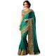 GreenÂ Embroidered Border Work Paper Silk Saree with Blouse Piece
