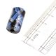 Black  Blue Floral Painted Cyliner Glass Beads For Jewelry (Pack Of 12)