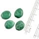 Teal Green Color Jewelry  Oval Shape Loose Glass Beads (Pack Of 12)