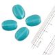 Sky Blue Color Jewelry  Oval Shape Loose Glass Beads (Pack Of 12)
