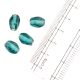 Sea Green Glass Oval Beads Smooth Loose Beads Jewelry Accessory (12 in Pack)