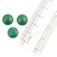 Dark Green Round Loose Glass Beads For Jewelry Making (12 in Pack)