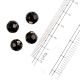 Black Abacus Faceted Glass Beads For Jewelry Making (12 in Pack)