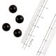Black Round Shape Glass Beads For Jewelry Making (12 in Pack)