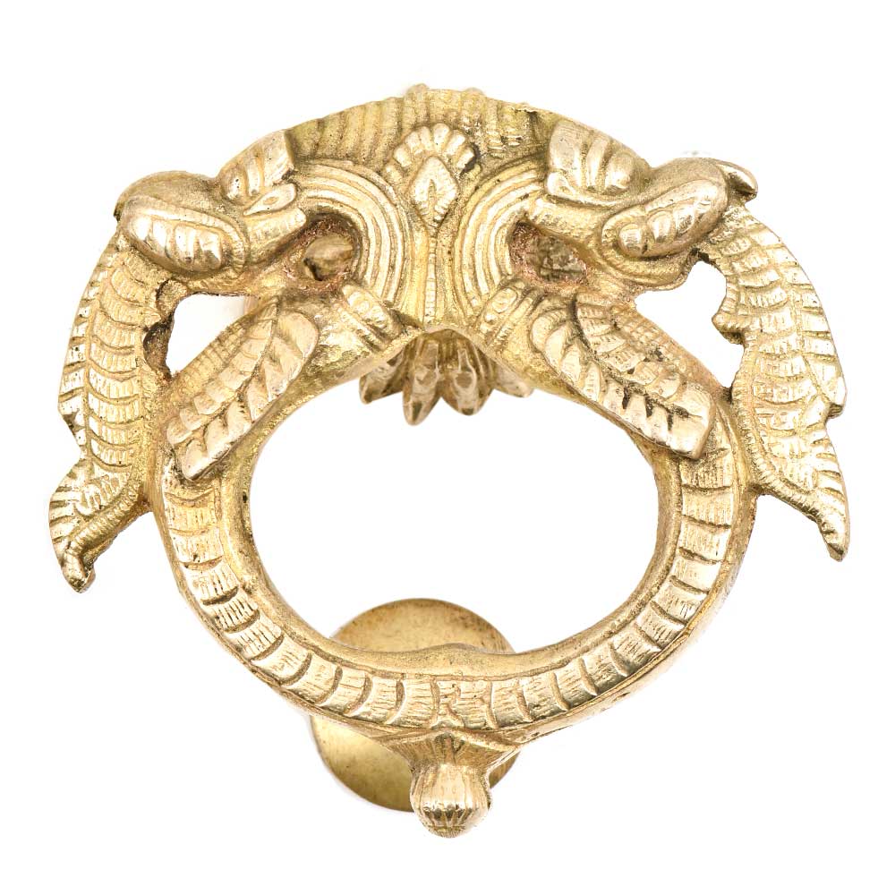 Solid Brass Metal Thunder Dragon With Engraved Knocker For