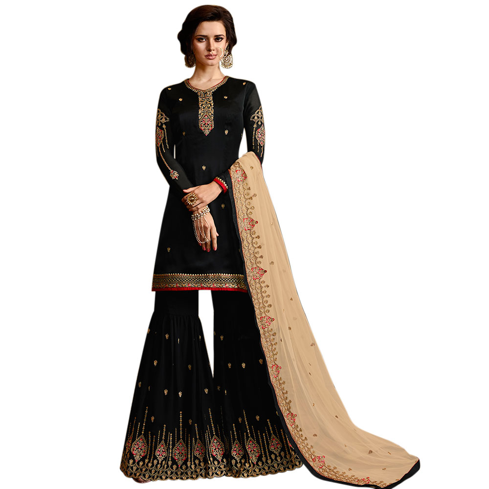 black sharara dress