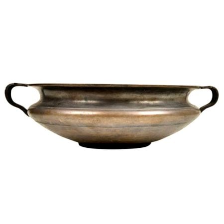 Hand Crafted Urli Brass Bowl With Two Handles