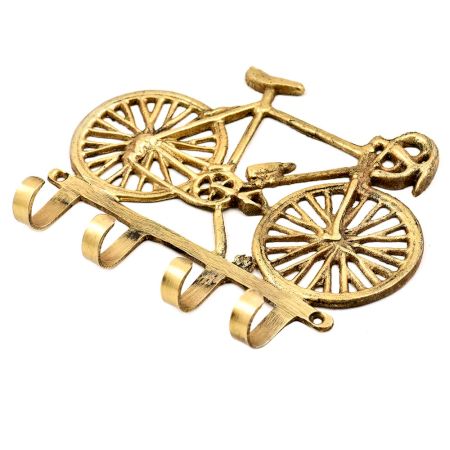 Hand Made Brass Cycle On Four Wall Hooks