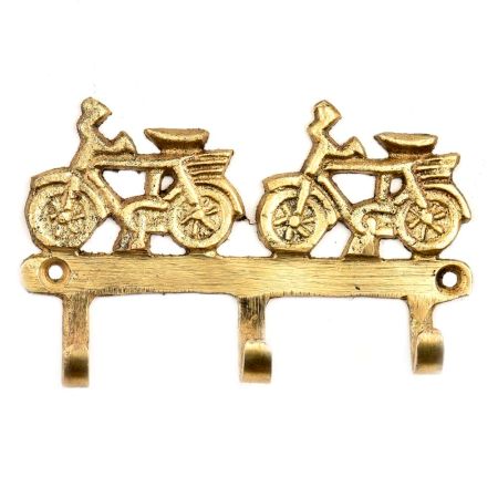 Brass Two Cycles Wall Hook Hanger to Hang Keys Clothes
