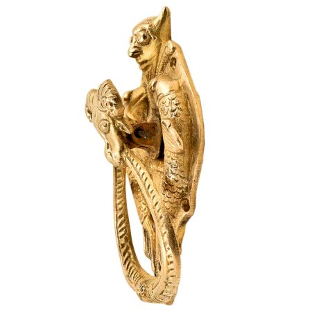 Brass Ram Head Two Fishes Bat Head On Top Door Knocker