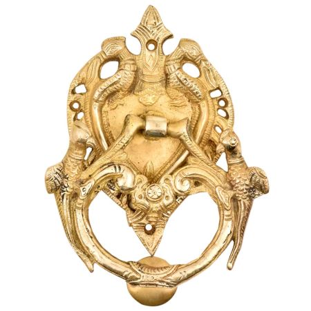 Handmade Large Vintage Birds Statue Heavy Brass Door Knocker