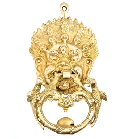 Brass Vajra Mahakala Buddha Head Bird Statues Door knocker Wall Hanging