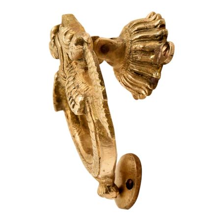 Solid Brass Metal Thunder Dragon With Engraved Knocker For Entrance Door