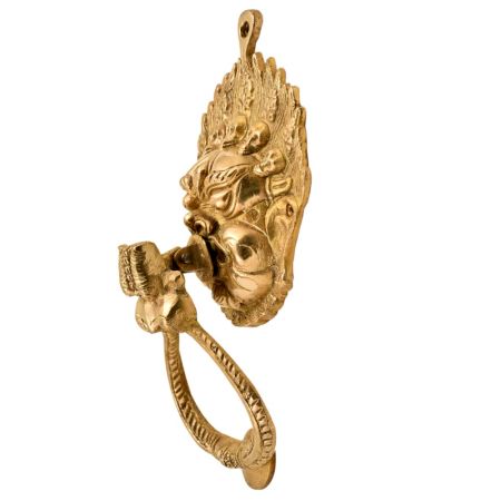 Brass Vajra Mahakala Buddha Head Ring Door Knocker