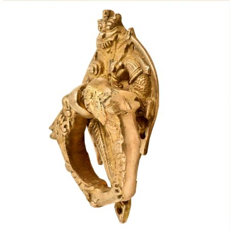 Solid Brass Bat Face On Top Two Birds Decorative Door Ring Knocker