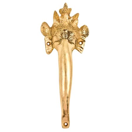 HandCrafted Brass Majestic Elephant Head Trunk Door Handle