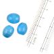 True Blue Glass Beads Egg Shape Loose Spacer Oval Beads For Jewelry Making (12 in Pack)