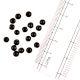 Black Glass Beads Round Spacer Loose Beads Jewelry Accessories (50 in Pack)