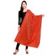 Tomato Red Banarsi Art Silk Dupatta