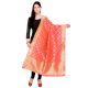 Salmon Red Banarsi Art Silk Dupatta